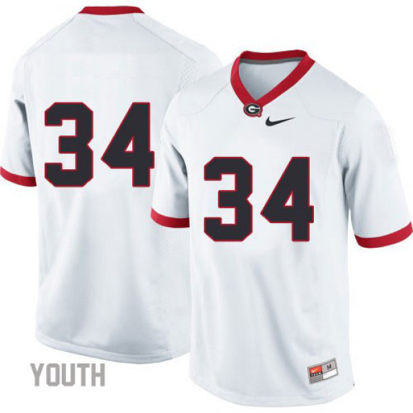 Youth Georgia Bulldogs Herschel Walker Youth #34 (No Name) College Jersey - White